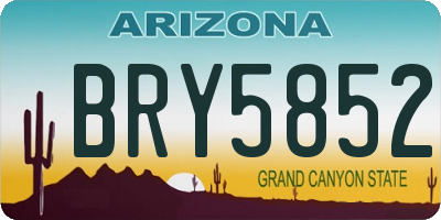 AZ license plate BRY5852