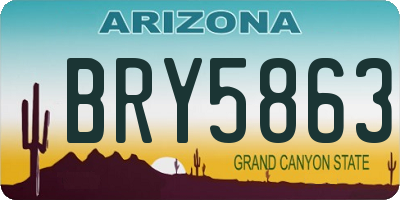 AZ license plate BRY5863