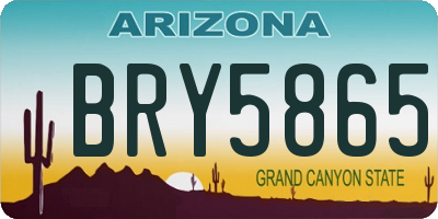 AZ license plate BRY5865