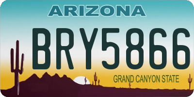 AZ license plate BRY5866