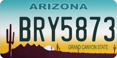 AZ license plate BRY5873