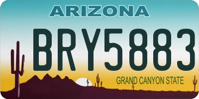 AZ license plate BRY5883