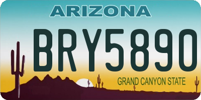AZ license plate BRY5890