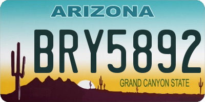 AZ license plate BRY5892