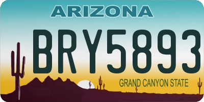 AZ license plate BRY5893