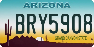AZ license plate BRY5908