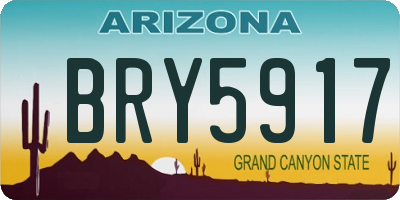 AZ license plate BRY5917