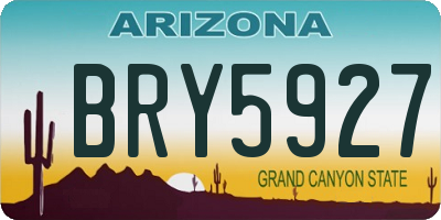 AZ license plate BRY5927