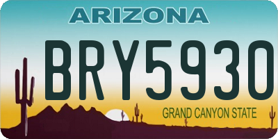 AZ license plate BRY5930