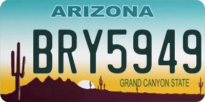 AZ license plate BRY5949