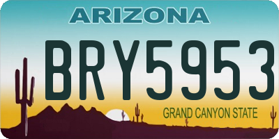 AZ license plate BRY5953