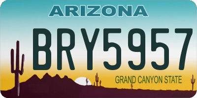 AZ license plate BRY5957