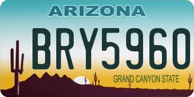 AZ license plate BRY5960