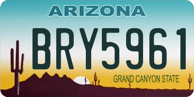 AZ license plate BRY5961