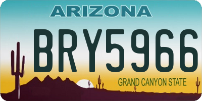 AZ license plate BRY5966