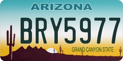 AZ license plate BRY5977