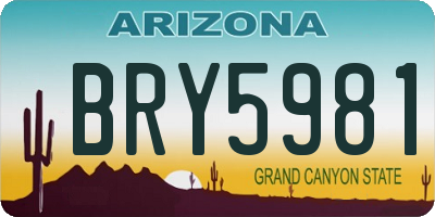 AZ license plate BRY5981