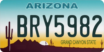 AZ license plate BRY5982