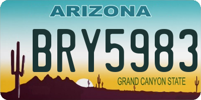 AZ license plate BRY5983