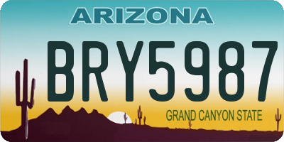 AZ license plate BRY5987