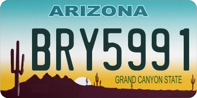 AZ license plate BRY5991