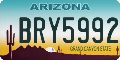 AZ license plate BRY5992