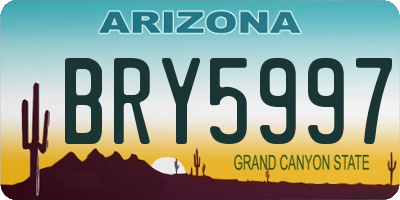 AZ license plate BRY5997