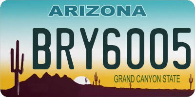 AZ license plate BRY6005