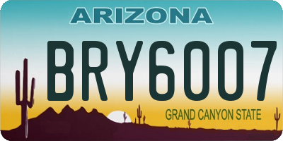 AZ license plate BRY6007