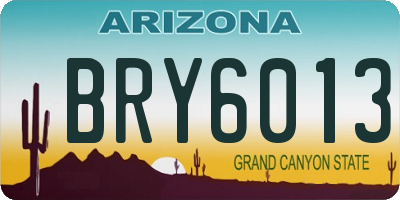 AZ license plate BRY6013