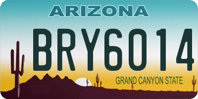 AZ license plate BRY6014