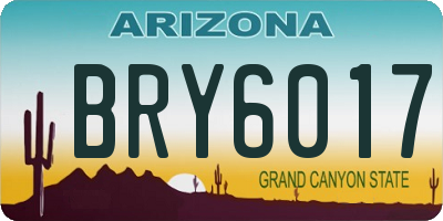 AZ license plate BRY6017
