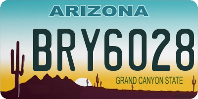AZ license plate BRY6028