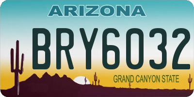 AZ license plate BRY6032