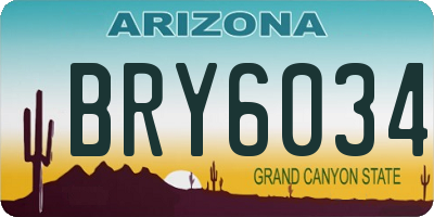AZ license plate BRY6034