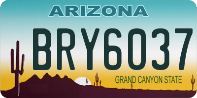 AZ license plate BRY6037