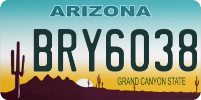 AZ license plate BRY6038
