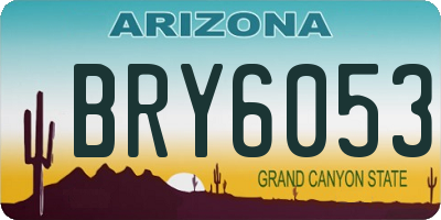 AZ license plate BRY6053