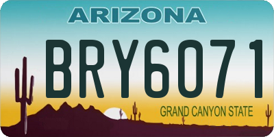 AZ license plate BRY6071