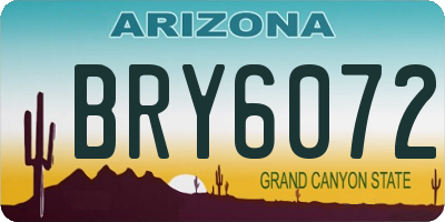 AZ license plate BRY6072