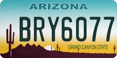 AZ license plate BRY6077