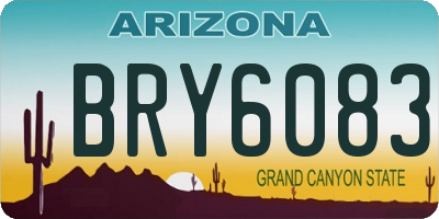 AZ license plate BRY6083