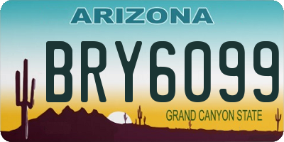 AZ license plate BRY6099
