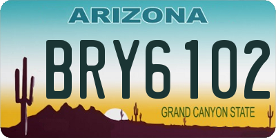 AZ license plate BRY6102