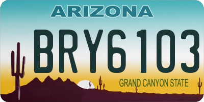 AZ license plate BRY6103