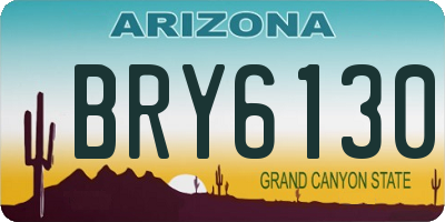 AZ license plate BRY6130