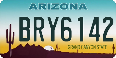 AZ license plate BRY6142