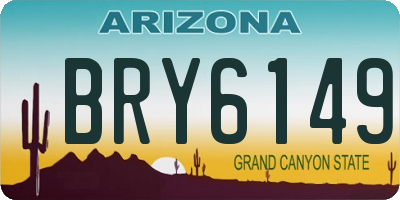AZ license plate BRY6149