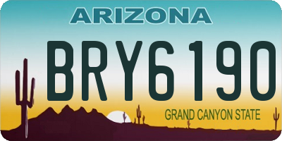 AZ license plate BRY6190