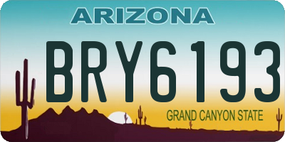 AZ license plate BRY6193
